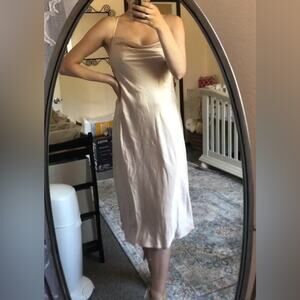 Show me Your Mumu SMYM Verona champagne luxe satin midi dress NEW medium